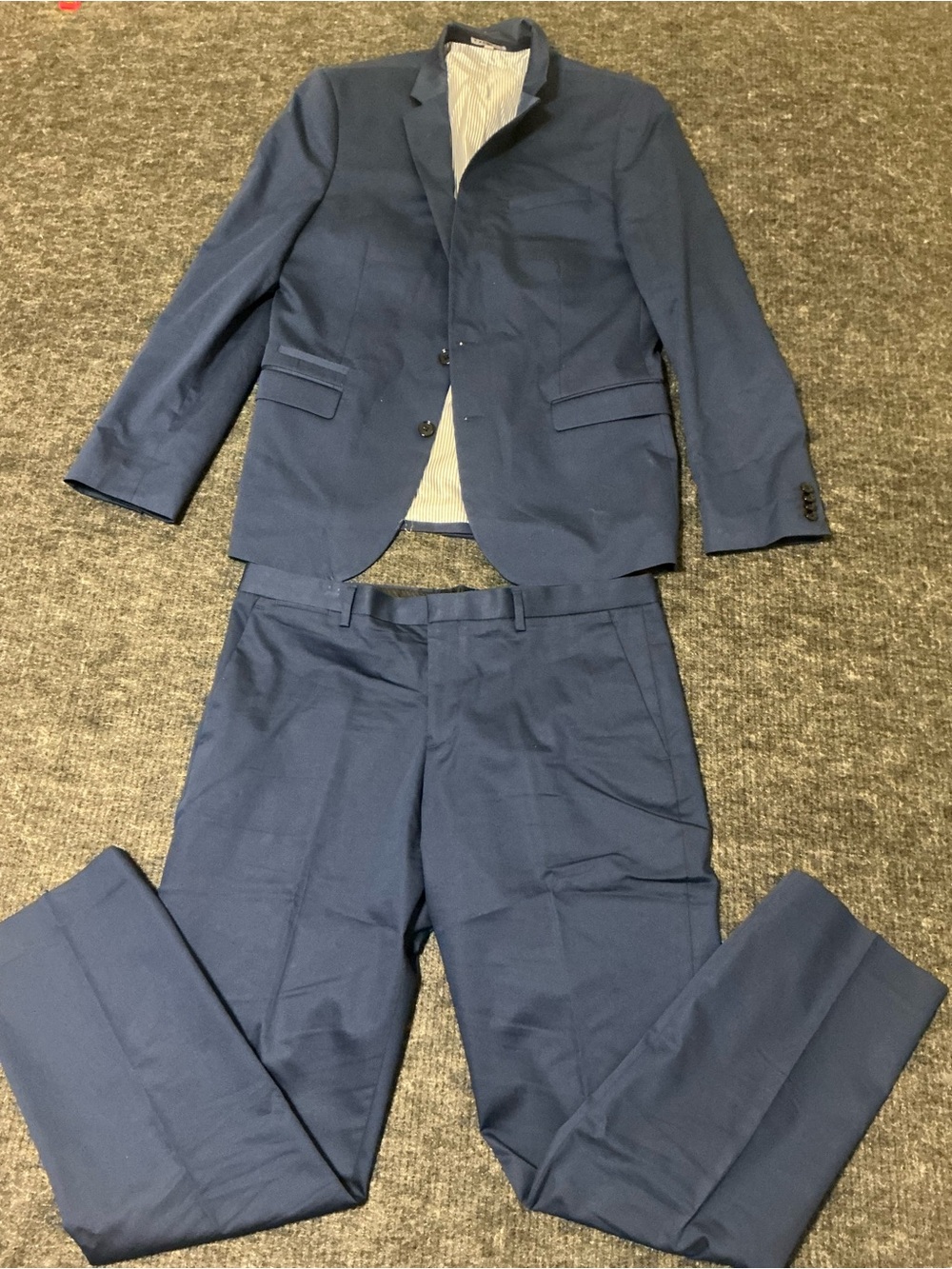 Express Men's Dark Blue Two-Piece Suit Jacket & Pants